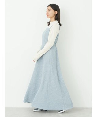 earth music&ecology ＳＥＴ２点ジャガードボレロ＋ワンピース Grayish Blue