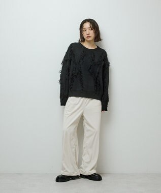 Green Parks フリンジニットプルオーバー Black