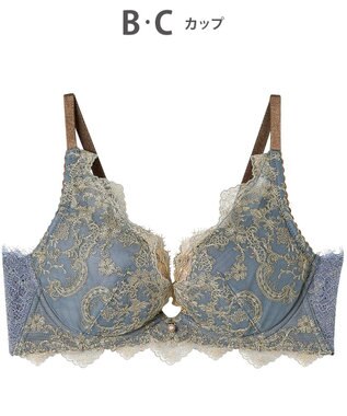 AMPHI ブラジャー 谷間メイク 脇高設計 細身え効果 Gカップまで対応 大きいサイズ 【Glama-Rich グラマリッチ 脇スッキリタイプ】ブラ BYJ603 アンフィ／ワコール