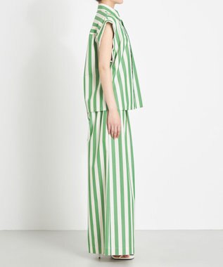 NAVE 【Nave 　洗える】ワイドストライプ ブラウス ライトグリーン系1