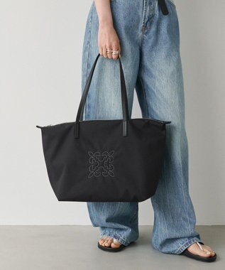 russet ＜390g/撥水性あり＞天ファスナー付きコーデュラナイロントートバッグ(CE-1560) Black