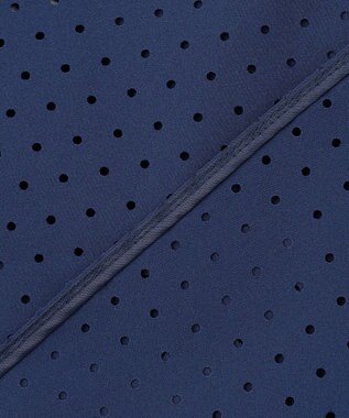 UNFILO L 【セットアップ着用可】FINE MOVE パンチング ドットブラウス ダークブルー