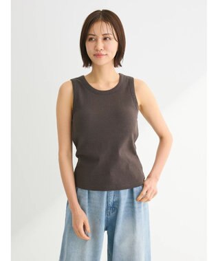 Green Parks ・ＳＵＧＡＲ　ＳＰＯＯＮリブタンクトップ（パット付） Charcoal Gray