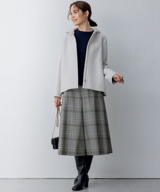 組曲 L 2WAYショートビーバー フーテッドコート ライトグレー系