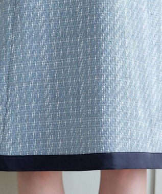 Tiaclasse ツイードAラインワンピース サックス