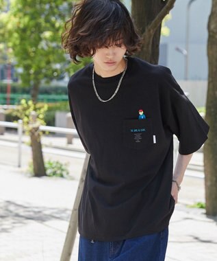WEGO 【ユニセックス着用ITEM/手洗い可/MLサイズ】CITY　BOYS　ポケットT（S） ブラック