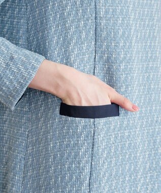 Tiaclasse ツイードAラインワンピース サックス