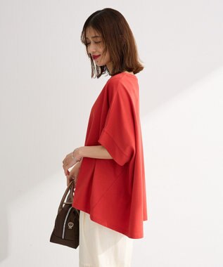 Green Parks 超冷感タック入りオーバーサイズプルオーバー Red