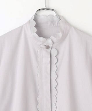 #Newans 【洗える】シアースカラップデザインブラウス ライトグレー