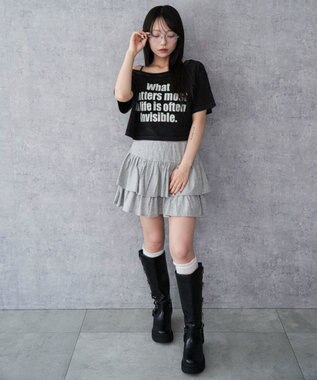 WEGO 2WAYオフショルショートT 柄6