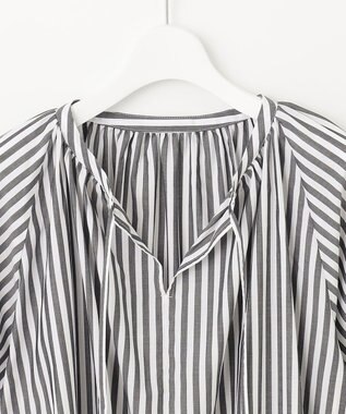 UNFILO 【洗える】イージーケア ボリュームスリーブブラウス ブラック系