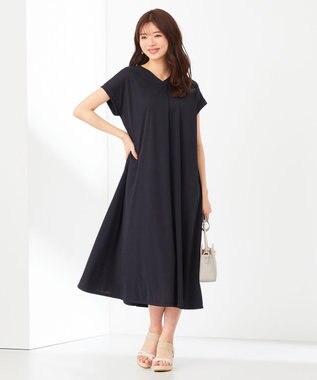 ANY SIS 【WEB・一部店舗限定】フレア ワンピース ネイビー