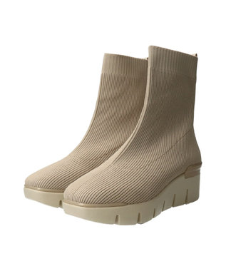 INTER-CHAUSSURES 【BUSSOLA】ニットショートブーツ ベージュ雑材