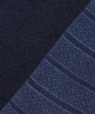 JOSEPH ABBOUD 【洗える/ソフトな肌触り/軽い】シェニールヤーンジャカードニット ベスト ダルブルー系