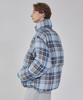 WEGO 【ユニセックス着用ITEM/MLサイズ展開】チェックパファーブルゾン ブルーチェック1