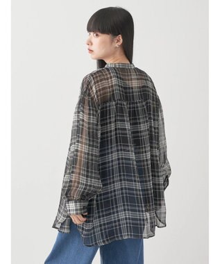 earth music&ecology シアーチェックシャツ Check Black