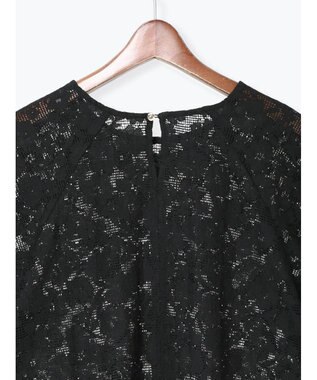Te chichi メッシュレースボリュームスリーブブラウス ブラック