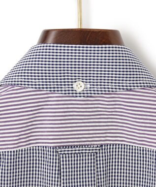 J.PRESS MEN 【クールマックス】クレイジーパターン サッカーシャツ/B.D. ネイビー系9