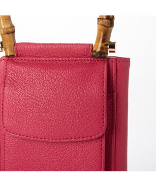 UNBILLION perche バンブーハンドルゴートモバイルウォレットショルダー ピンク