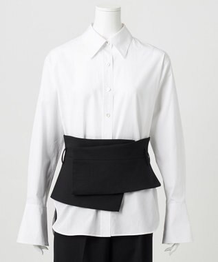 23区 L 【エステータ】ウールダブルクロス カマーバンド ブラック系