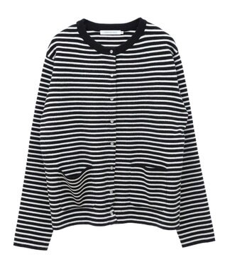 AMERICAN HOLIC バイパチクルーネックニットカーディガン Border