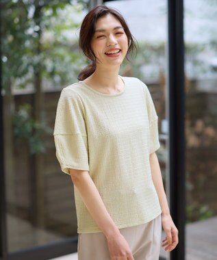 ANY シャーリングランタンスリーブトップス アップルグリーン