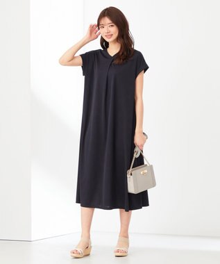 ANY SIS 【WEB・一部店舗限定】フレア ワンピース ネイビー