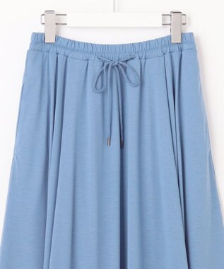 J.PRESS LADIES L 【洗える】ジャージー フレアー スカート ブルー系