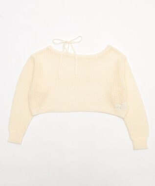 WEGO モヘアタッチ2WAYワンショルニット ホワイトアイボリー