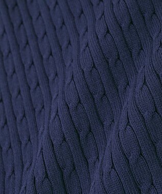 Green Parks 裾ラインケーブルニットベスト Navy