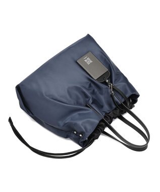 style code 【PADMA/パドマ】カードケース付　ナイロン巾着トートバッグ ネイビー
