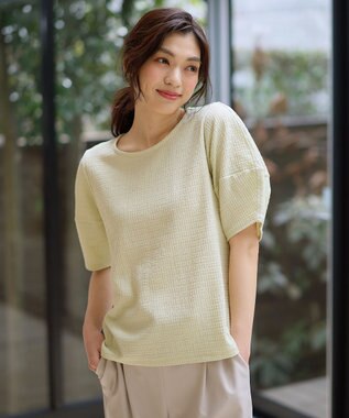 ANY シャーリングランタンスリーブトップス アップルグリーン