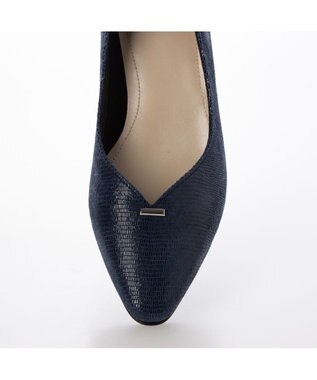 Riz raffinee <Riz raffinee>Vカットリザードプリントパンプス ネイビーカタオシ