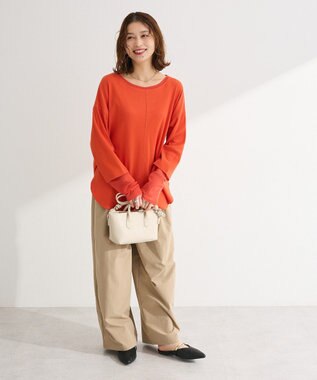 Green Parks 袖チュールリブプルオーバー Orange