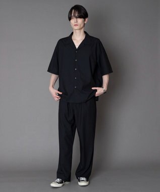 WEGO 【ユニセックス着用ITEM/SMLサイズ展開】 TRオープンカラーシャツ（SS） ブラック