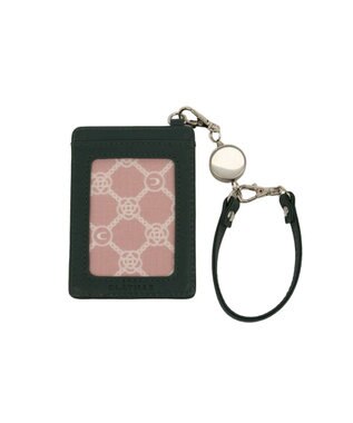 CLATHAS ワッフル リール付きパスケース グリーン