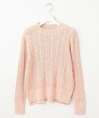 J.PRESS LADIES 【洗える】MIX COLOR SLUB ケーブル ニット ピンク系