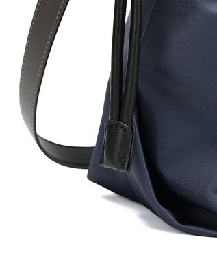 style code 【PADMA/パドマ】カードケース付　ナイロン巾着トートバッグ ネイビー