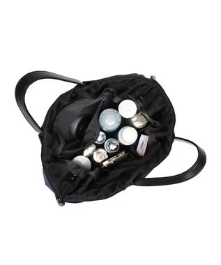 style code 【PADMA/パドマ】カードケース付　ナイロン巾着トートバッグ ネイビー