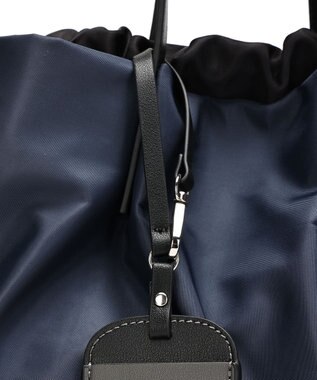 style code 【PADMA/パドマ】カードケース付　ナイロン巾着トートバッグ ネイビー