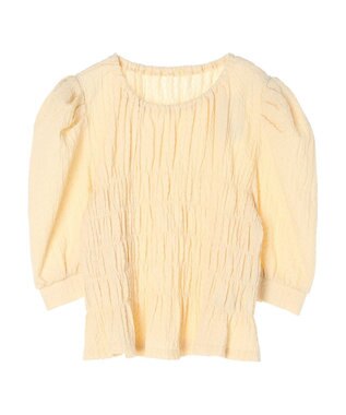 earth music&ecology ポコポコシャーリングトップス Yellow