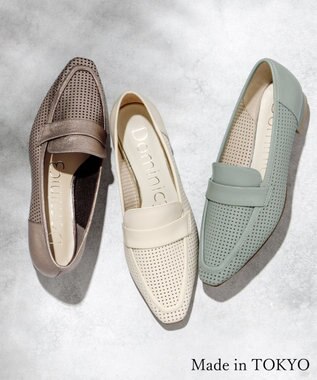 Dominic3 パンチング ソフトローファー ホワイト