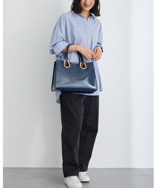 MioFIRANO ホースシューエナメルハンドバッグ 2WAY　FIRANO フィラノ NAVY