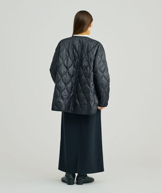 J.PRESS YORK STREET 【WOMEN】キルト×ジャージ ブルゾン ブラック系