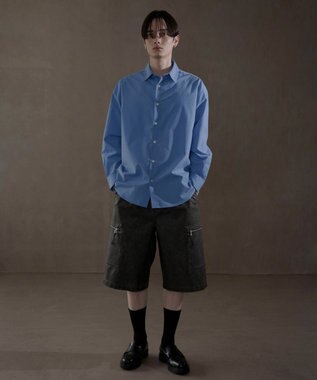 WEGO ブロードルーズシャツ ブルー