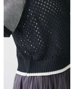 CRAFT STANDARD BOUTIQUE 配色メッシュニットビスチェ Black