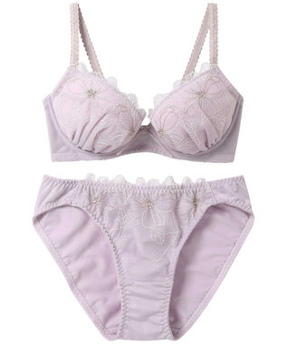 AMPHI ブラジャー ショーツセット 自然なまる胸メイク 【ブラ＆ショーツセット】 上下セット ブラ BCC231 アンフィ／ワコール パープル