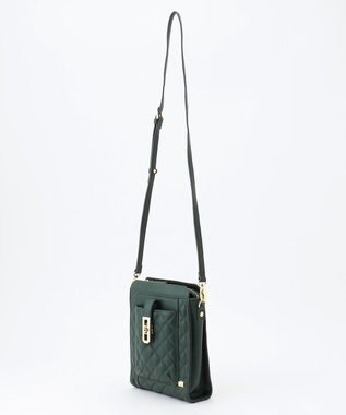 LA BAGAGERIE シープキルトWストラップスクエアショルダー グリーン