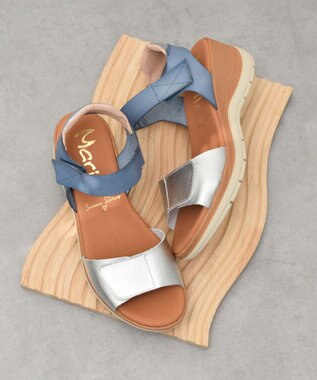 INTER-CHAUSSURES 【Marila】異素材コンビウエッジサンダル