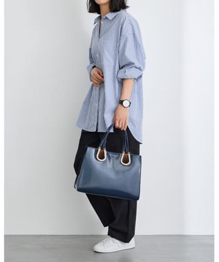 MioFIRANO ホースシューエナメルハンドバッグ 2WAY　FIRANO フィラノ NAVY